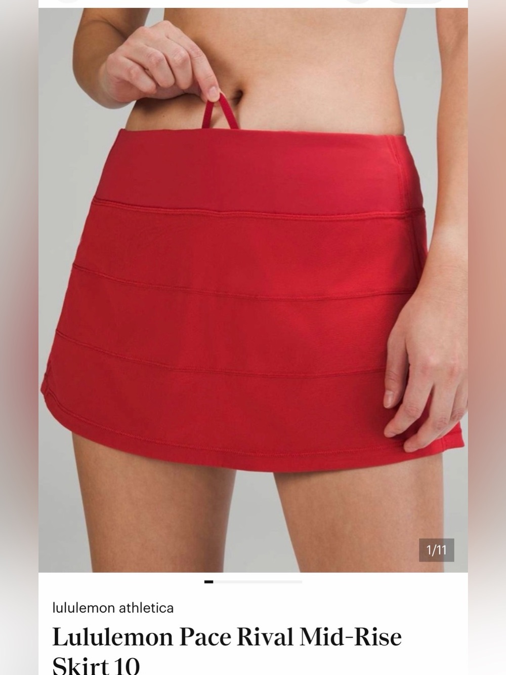 lululemon athletica Red Pace Rival Skirt